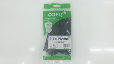 BRIDA NYLON NEGRO 3,6X140 (100 unidades)