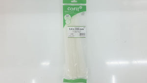 BRIDA NYLON BLANCA 3,6 X 300 (100 unidades)