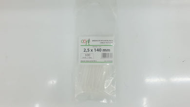 BRIDA NYLON BLANCA 2,5 X 140 (100 unidades)