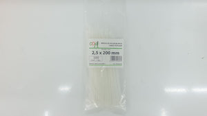 BRIDA NYLON BLANCA 2,5X200 (100 unidades)