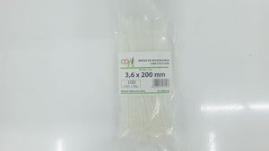 BRIDA NYLON BLANCA 3,6X200 (100 unidades)